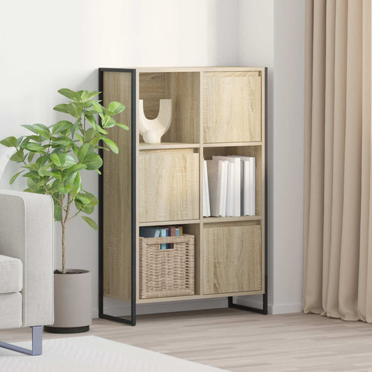 vidaXL Book Cabinet 68 x 30 x 108.5 cm Engineered Wood Sonoma