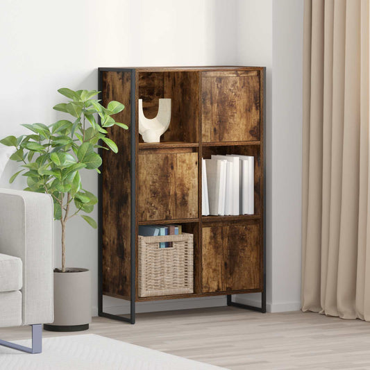 vidaXL Book Cabinet 68 x 30 x 108.5 cm Engineered Wood Smoke Oak