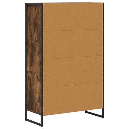 vidaXL Book Cabinet Smoke Oak 68 x 30 x 108.5 cm Engineered Wood