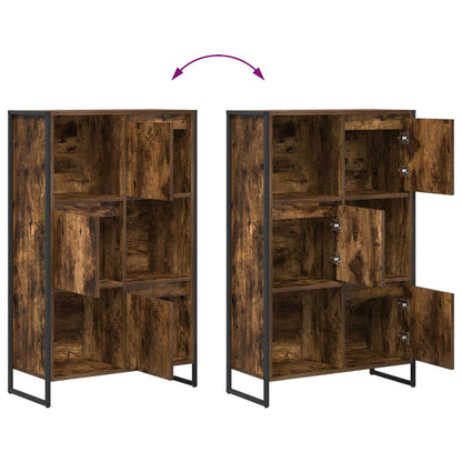 vidaXL Book Cabinet Smoke Oak 68 x 30 x 108.5 cm Engineered Wood