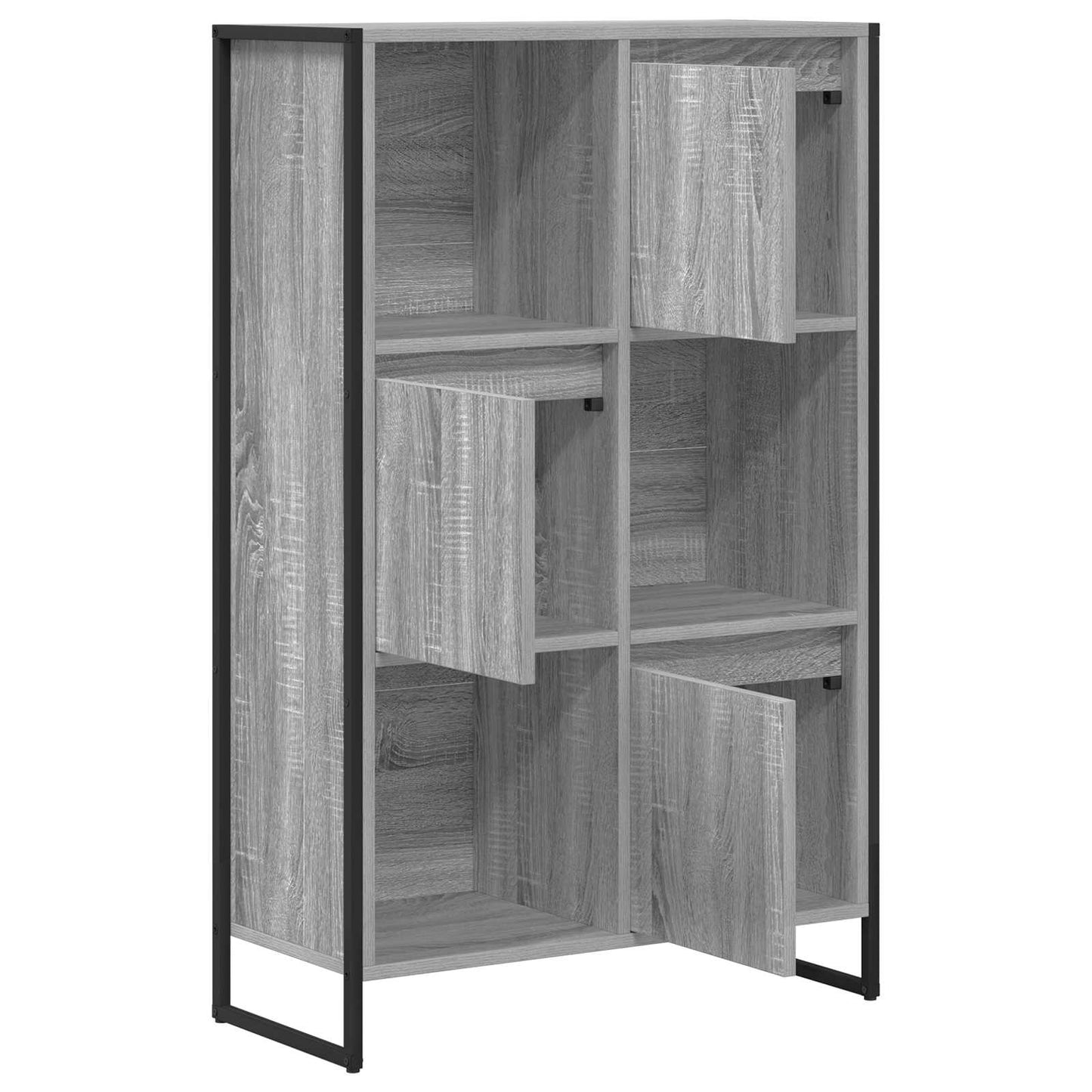 vidaXL Book Cabinet Grey Sonoma 68 x 30 x 108.5 cm Engineered Wood