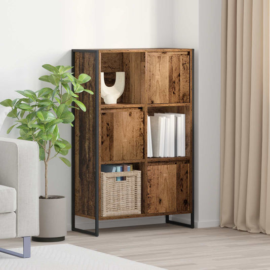 vidaXL Book Cabinet 68 x 30 x 108.5 cm Engineered Wood Old Wood
