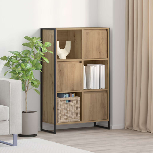 vidaXL Book Cabinet 68 x 30 x 108.5 cm Engineered Wood Artisian Oak
