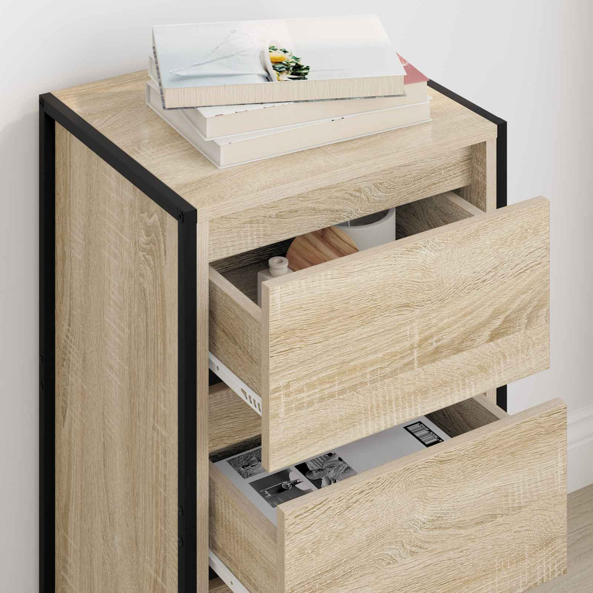 vidaXL Sideboard Sonoma Oak 43 x 36 x 75.5 cm Engineered Wood