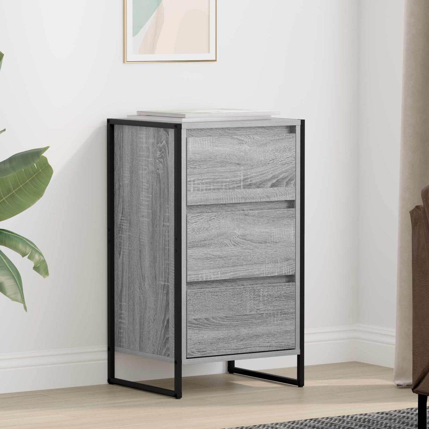 vidaXL Sideboard Grey Sonoma 42 x 36 x 75.5 cm Engineered Wood