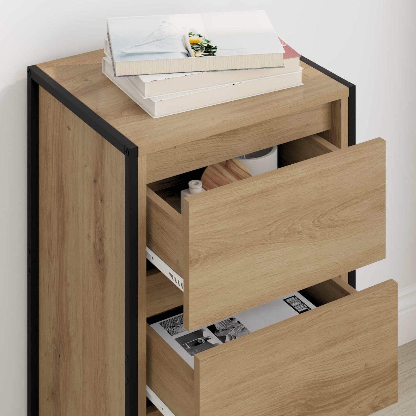 vidaXL Sideboard Artisian Oak 42 x 36 x 75.5 cm Engineered Wood