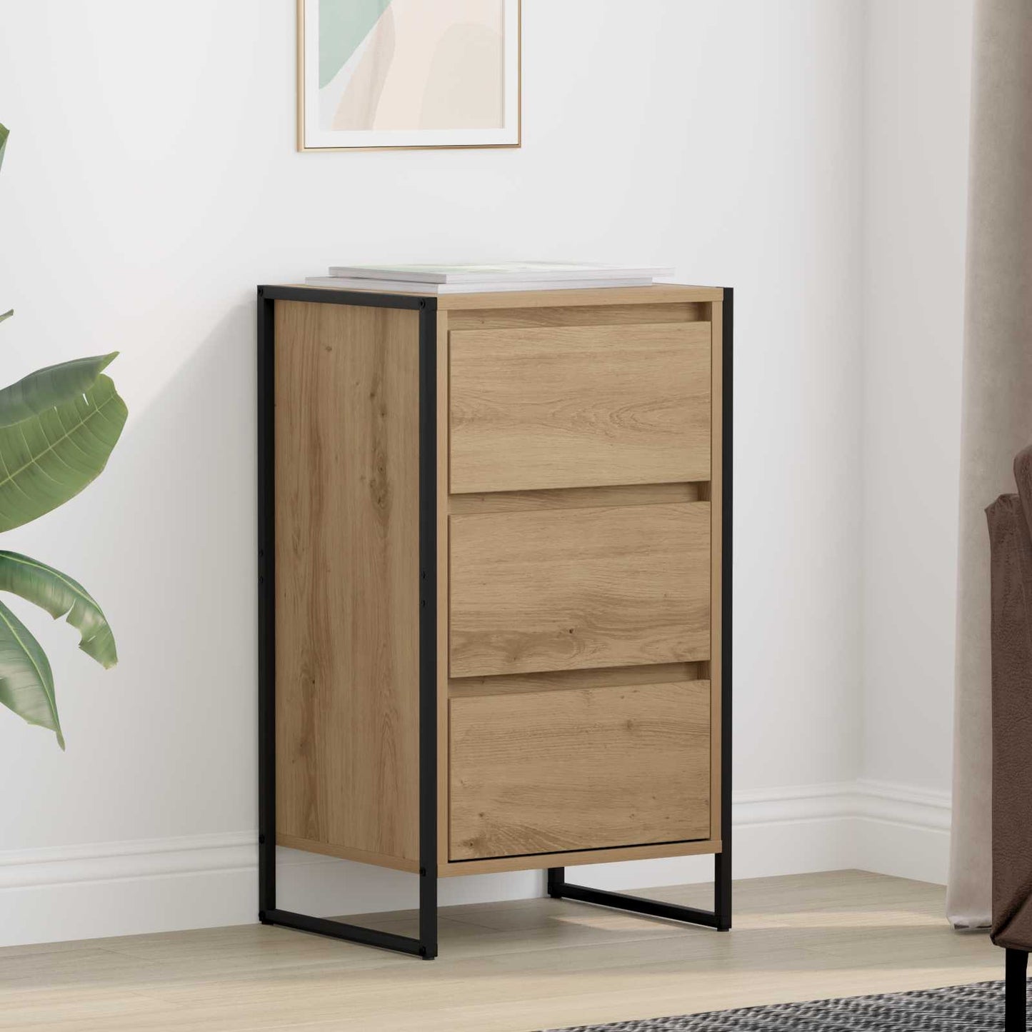 vidaXL Sideboard Artisian Oak 42 x 36 x 75.5 cm Engineered Wood