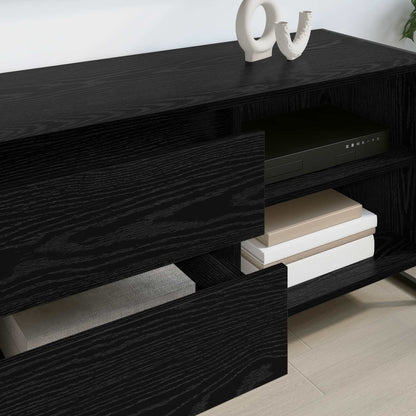 vidaXL TV Cabinet 100 x 36 x 49.5 cm Black Oak Engineered Wood