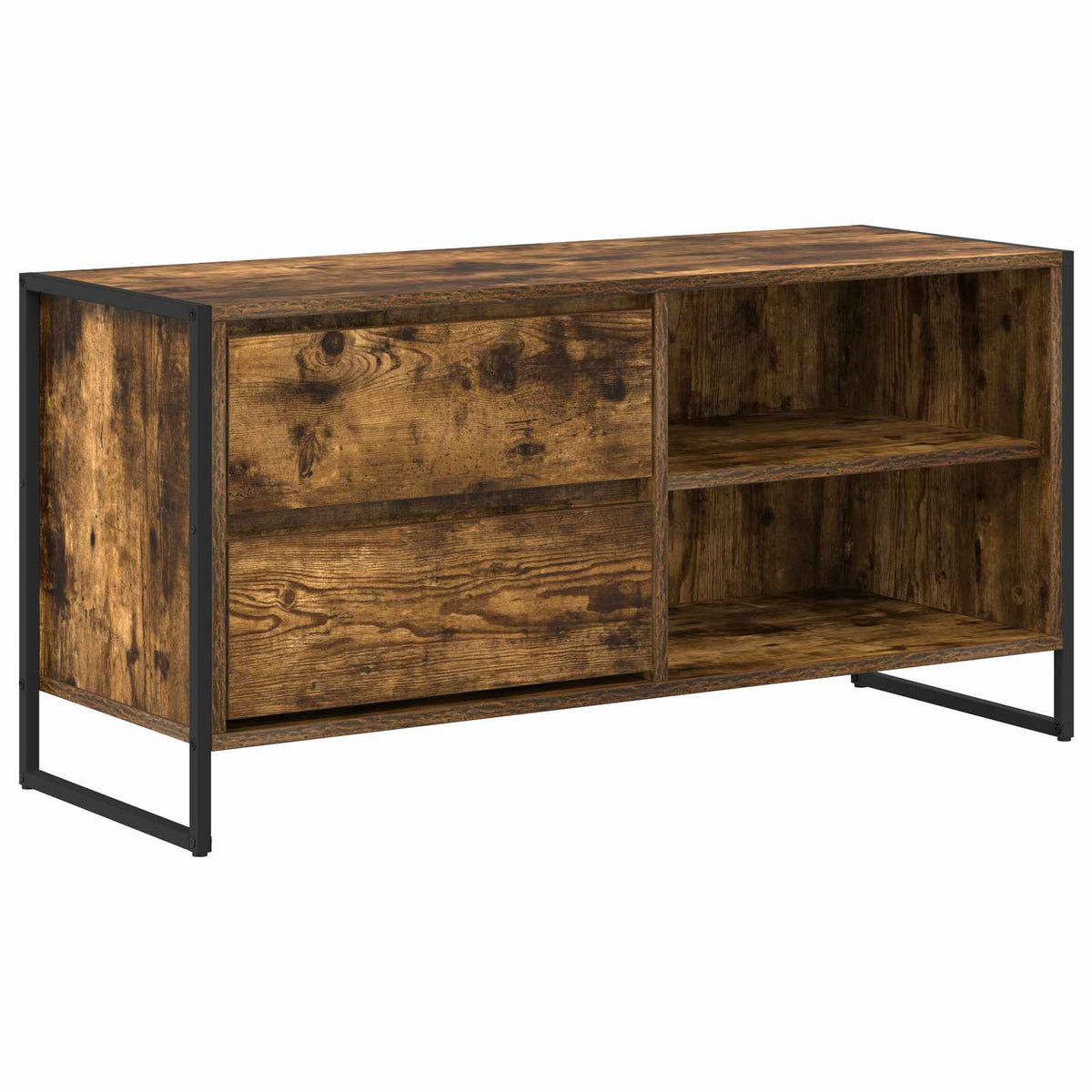 vidaXL TV Cabinet 100 x 36 x 49.5 cm Smoked Oak Engineered Wood