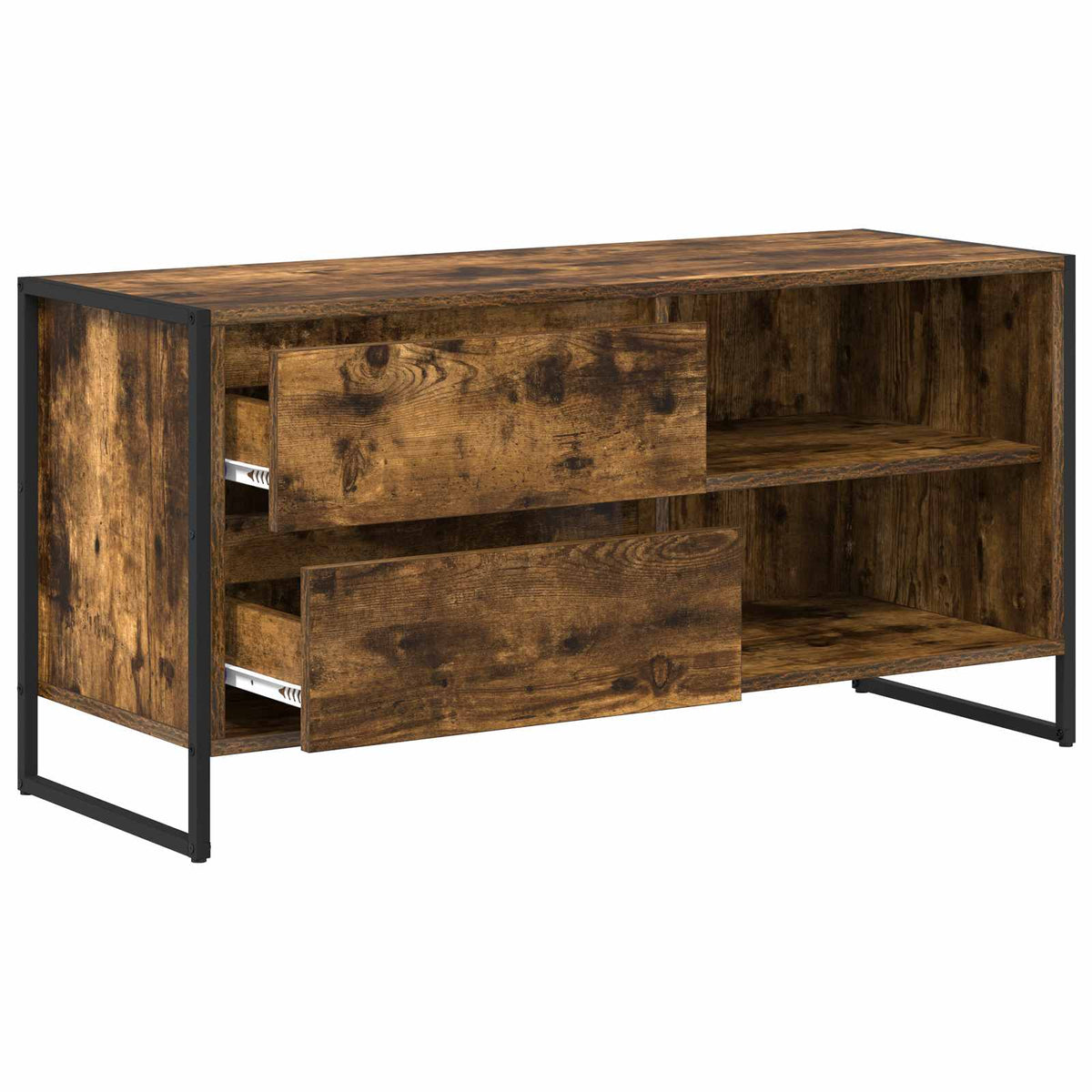 vidaXL TV Cabinet 100 x 36 x 49.5 cm Smoked Oak Engineered Wood