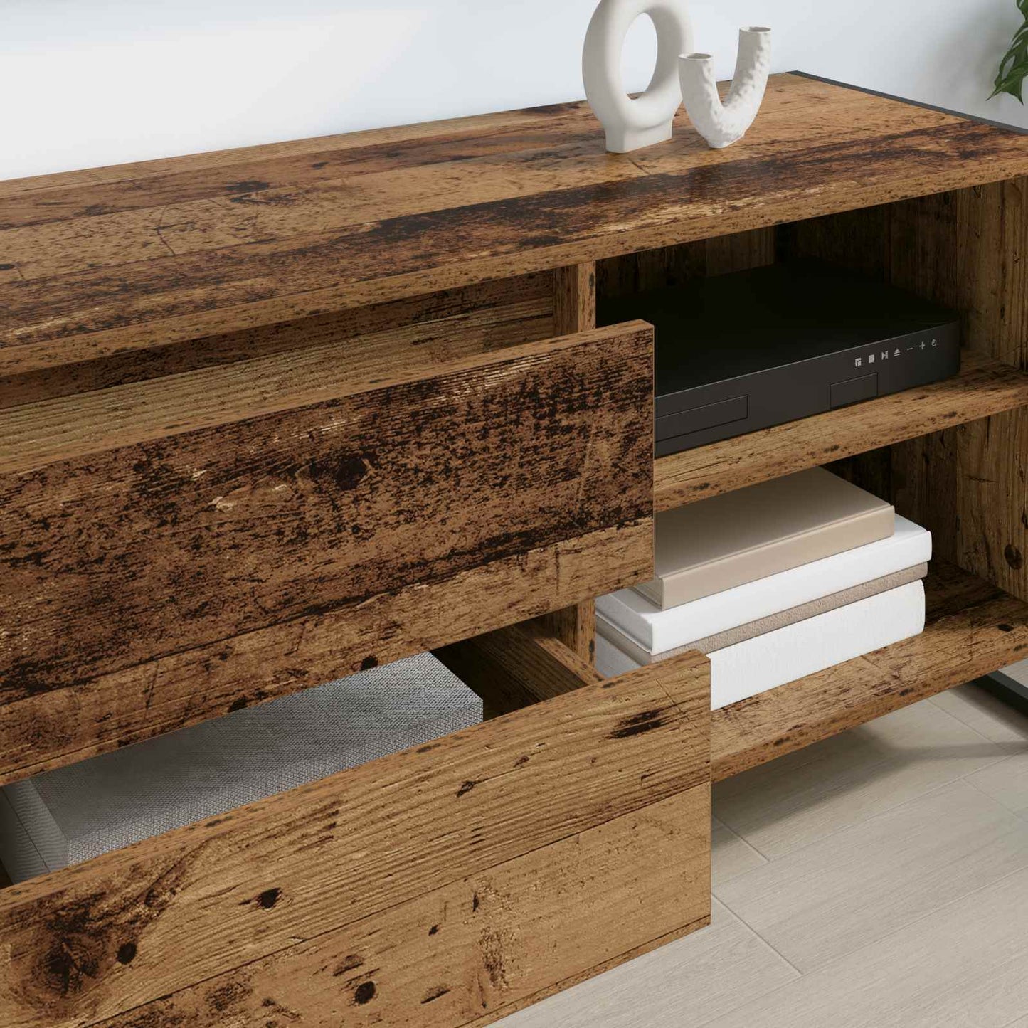 vidaXL TV Cabinet Old Wood 100 x 36 x 49.5 cm Engineered Wood
