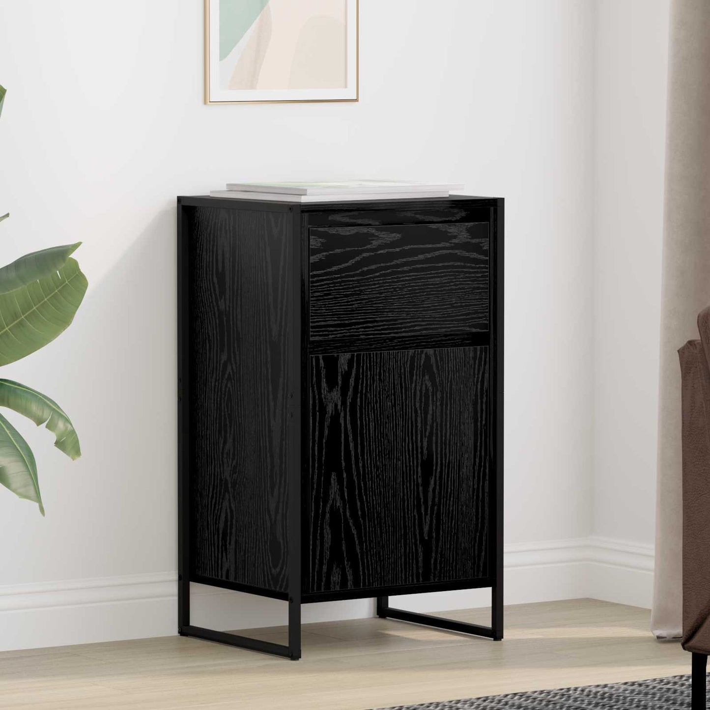 vidaXL Sideboard Black Oak 43 x 36 x 75.5 cm Engineered Wood