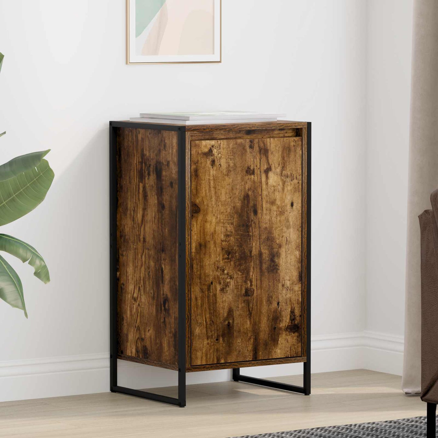 vidaXL Sideboard Smoke Oak 43 x 36 x 75.5 cm Engineered Wood