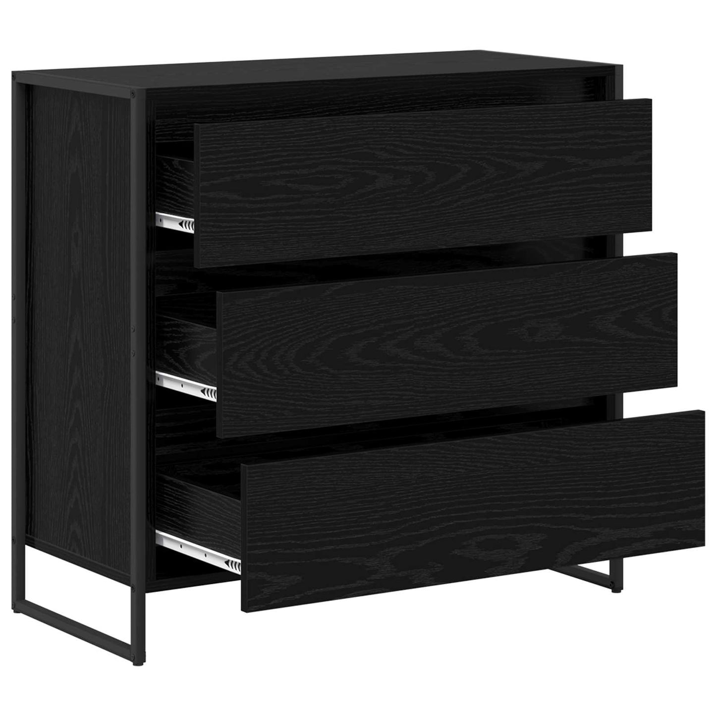 vidaXL Sideboard Black Oak 79 x 36 x 75.5 cm Engineered Wood