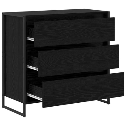 vidaXL Sideboard Black Oak 79 x 36 x 75.5 cm Engineered Wood