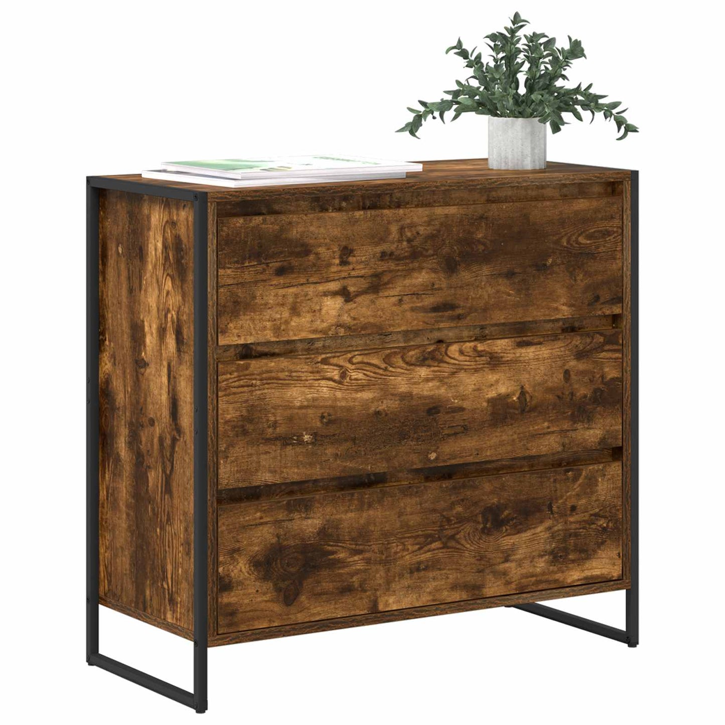 vidaXL Sideboard Smoke Oak 79 x 36 x 75.5 cm Engineered Wood