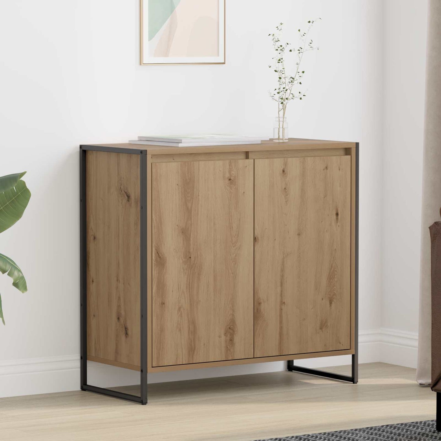 vidaXL Side Cabinet Artisian Oak 79 x 36 x 75 cm Engineered Wood