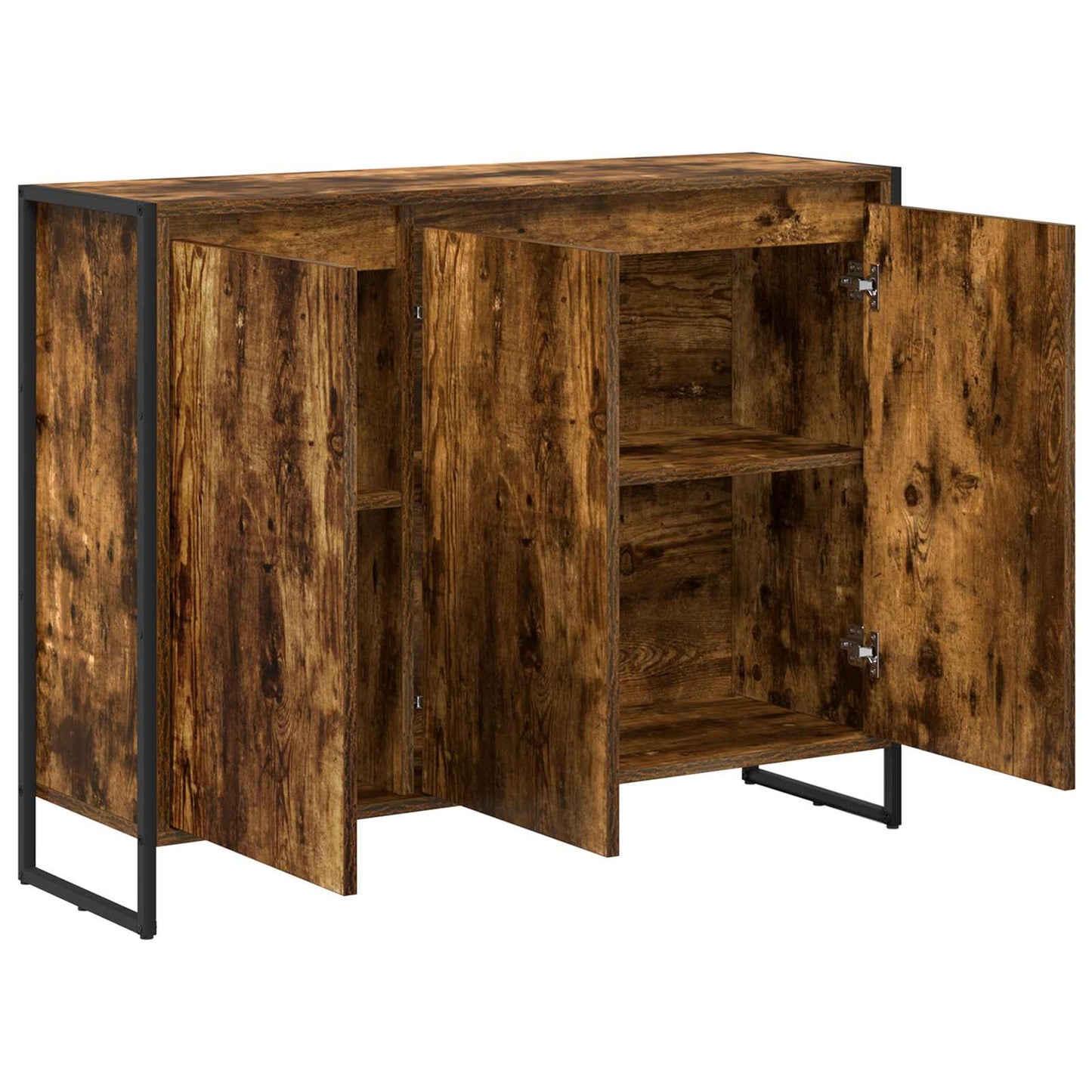 vidaXL Side Cabinet Smoke Oak 96.5 x 30 x 75 cm Engineered Wood