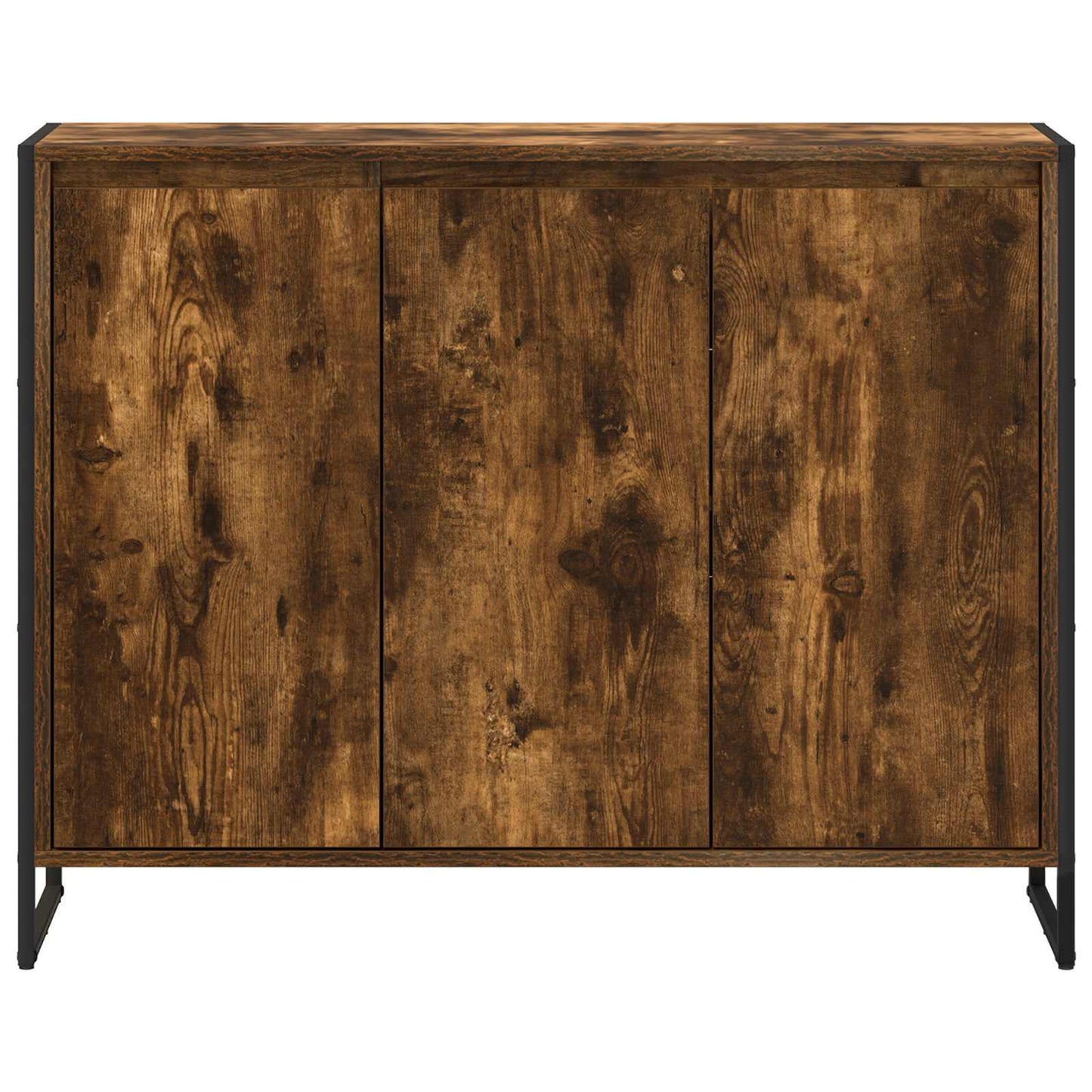 vidaXL Side Cabinet Smoke Oak 96.5 x 30 x 75 cm Engineered Wood