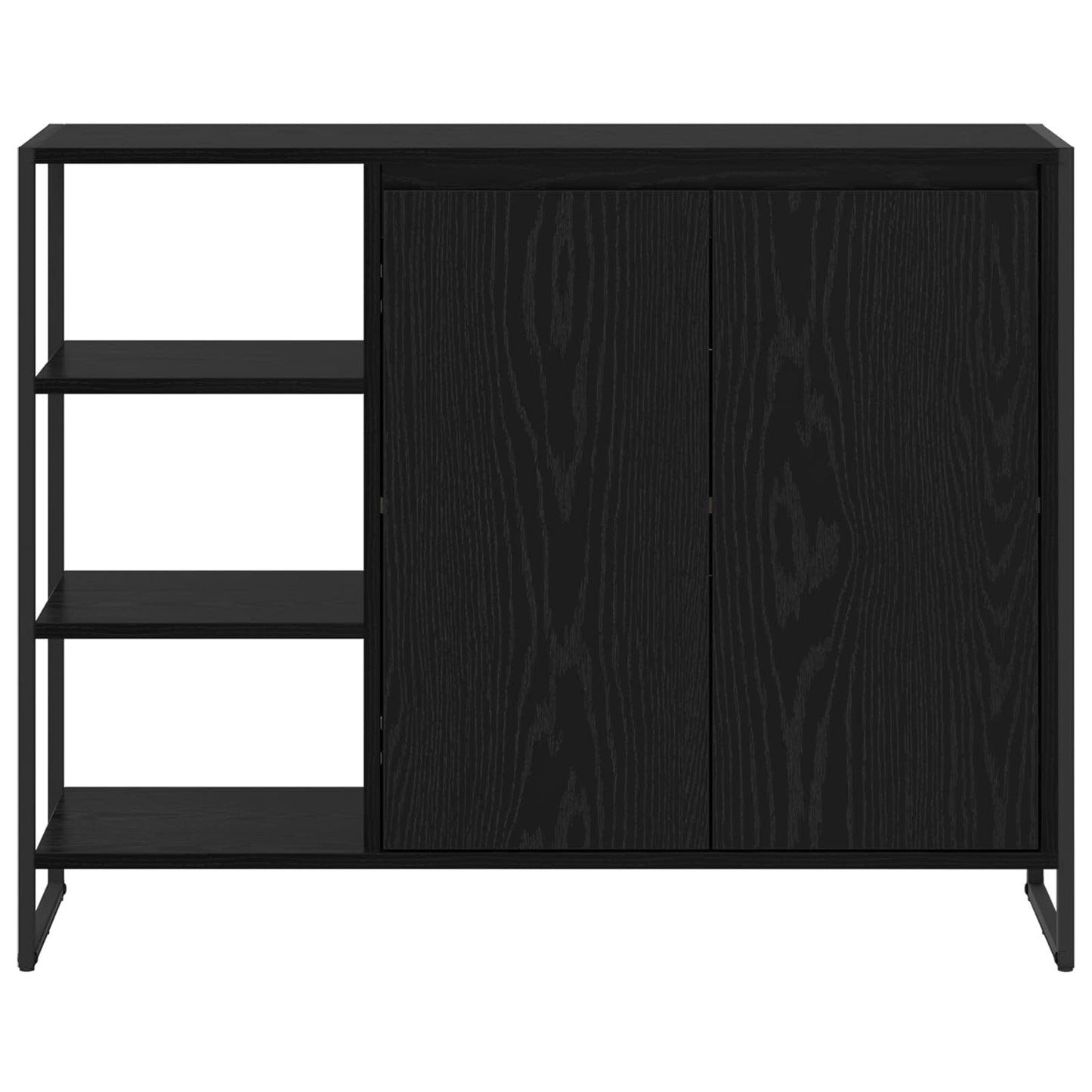 vidaXL Side Cabinet Black Oak 96.5 x 30 x 75 cm Engineered Wood