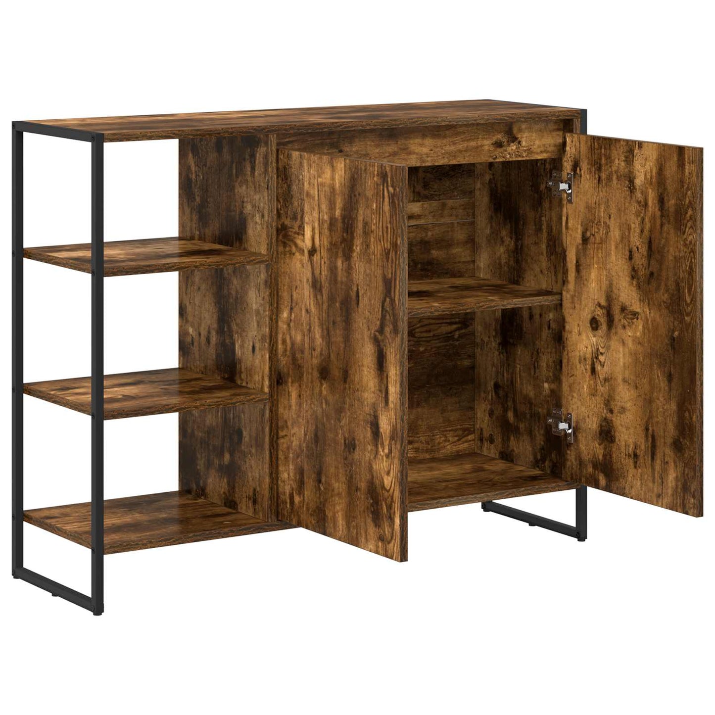 vidaXL Side Cabinet Smoke Oak 96.5 x 30 x 75 cm Engineered Wood