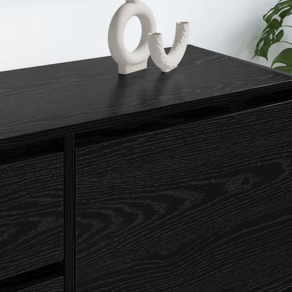 vidaXL TV Cabinet Black Oak 100 x 36 x 49.5 cm Engineered Wood