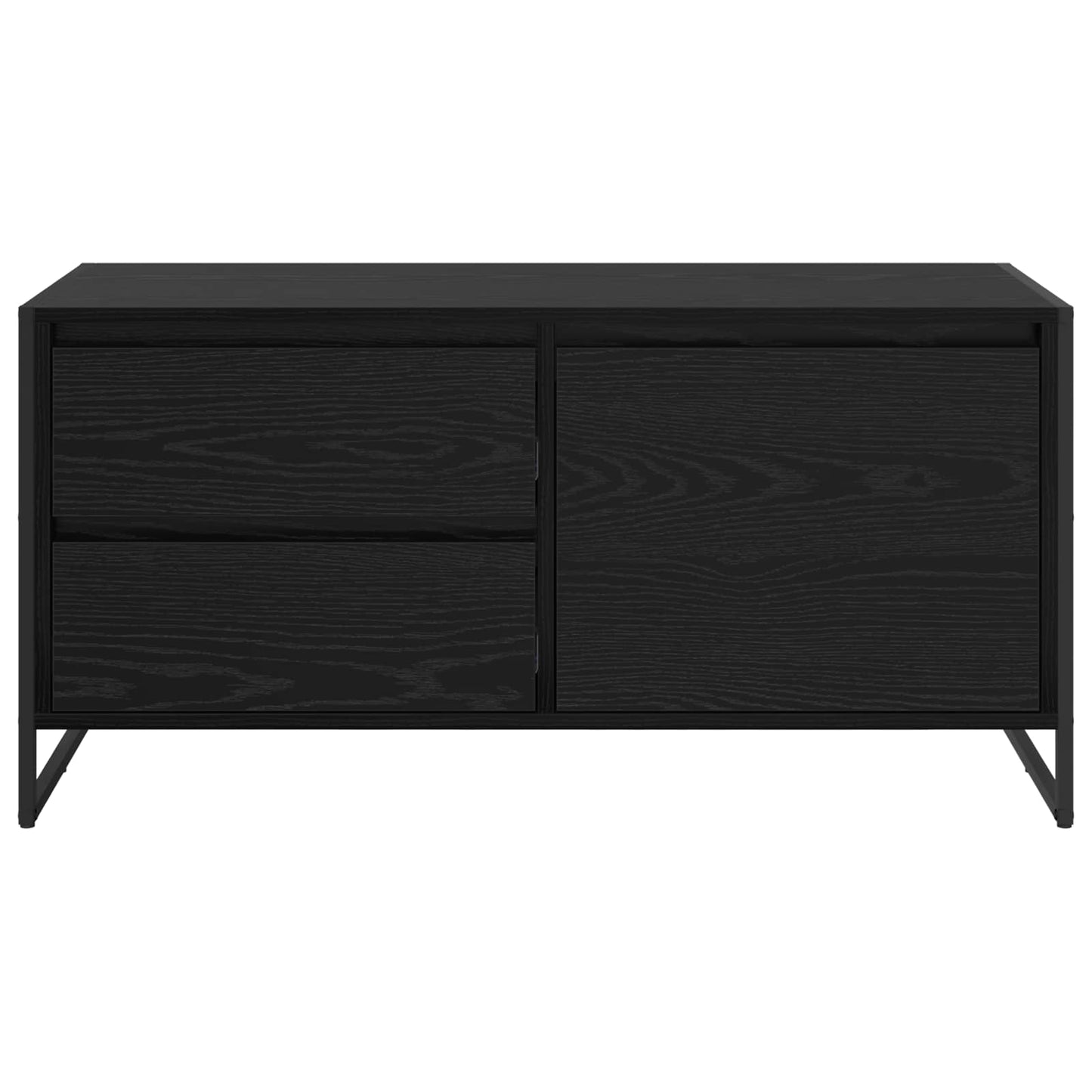 vidaXL TV Cabinet Black Oak 100 x 36 x 49.5 cm Engineered Wood