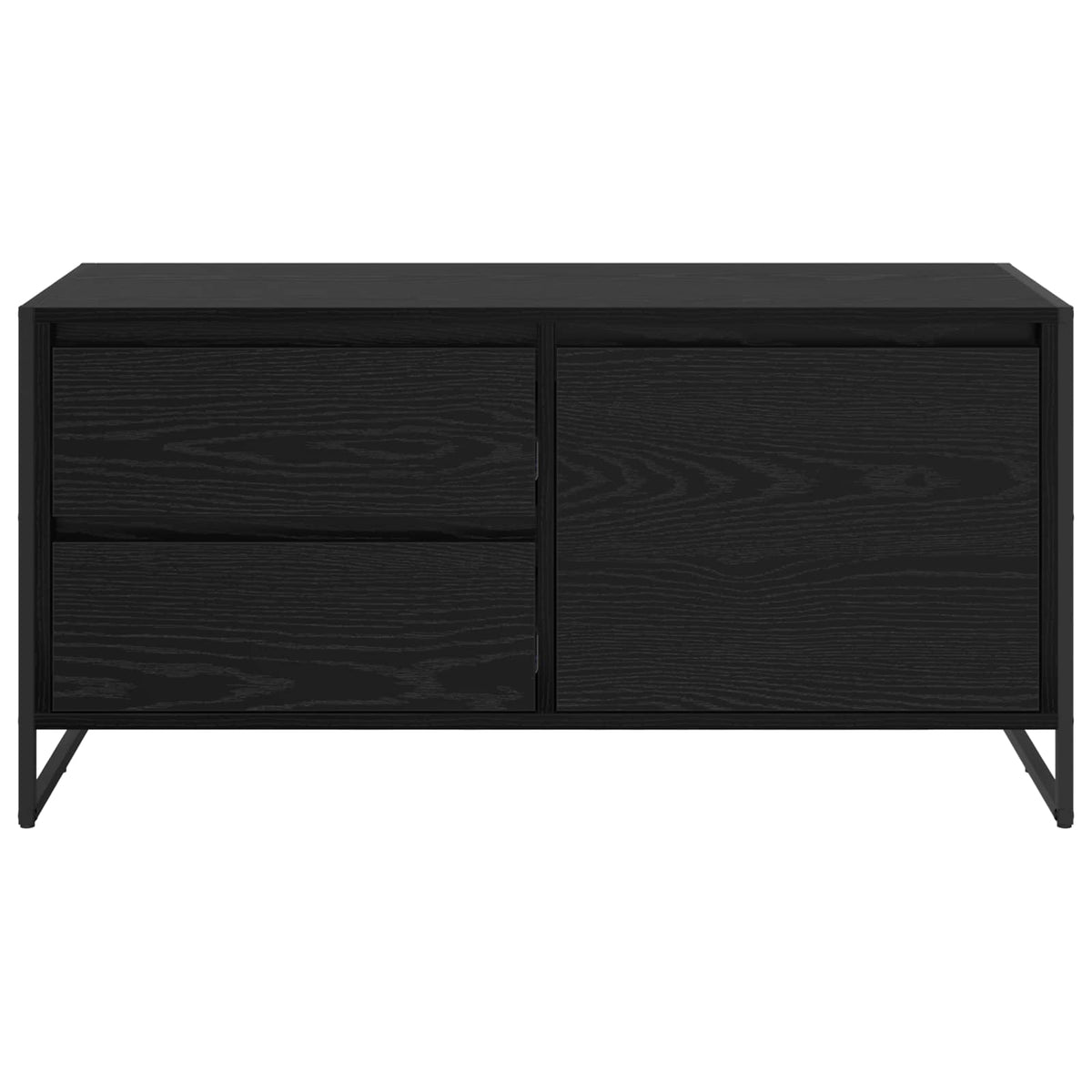 vidaXL TV Cabinet 100 x 36 x 49.5 cm Black Oak Engineered Wood