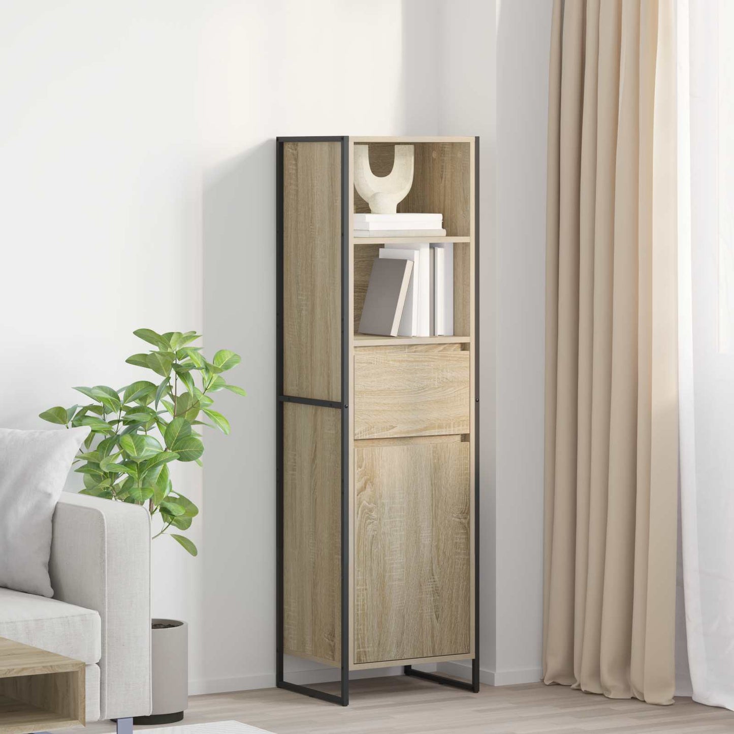 vidaXL Book Cabinet Sonoma 43 x 36 x 150.5 cm Engineered Wood