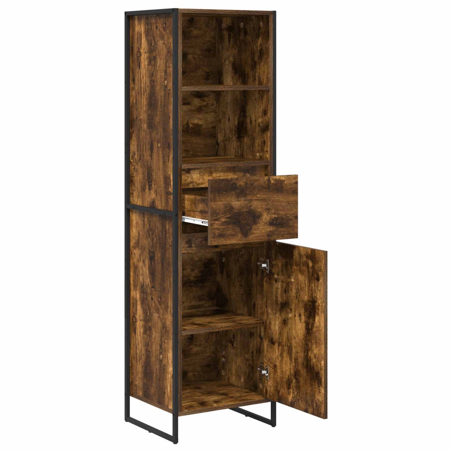 vidaXL Book Cabinet Smoke Oak 43 x 36 x 150.5 cm Engineered Wood