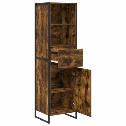 vidaXL Book Cabinet Smoke Oak 43 x 36 x 150.5 cm Engineered Wood