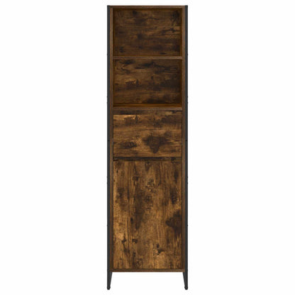 vidaXL Book Cabinet Smoke Oak 43 x 36 x 150.5 cm Engineered Wood