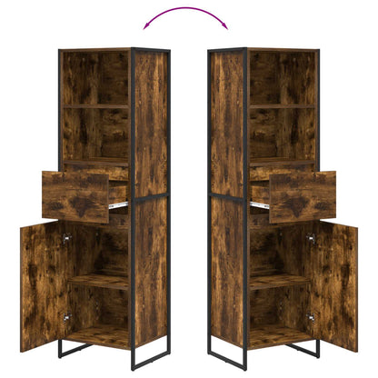 vidaXL Book Cabinet Smoke Oak 43 x 36 x 150.5 cm Engineered Wood