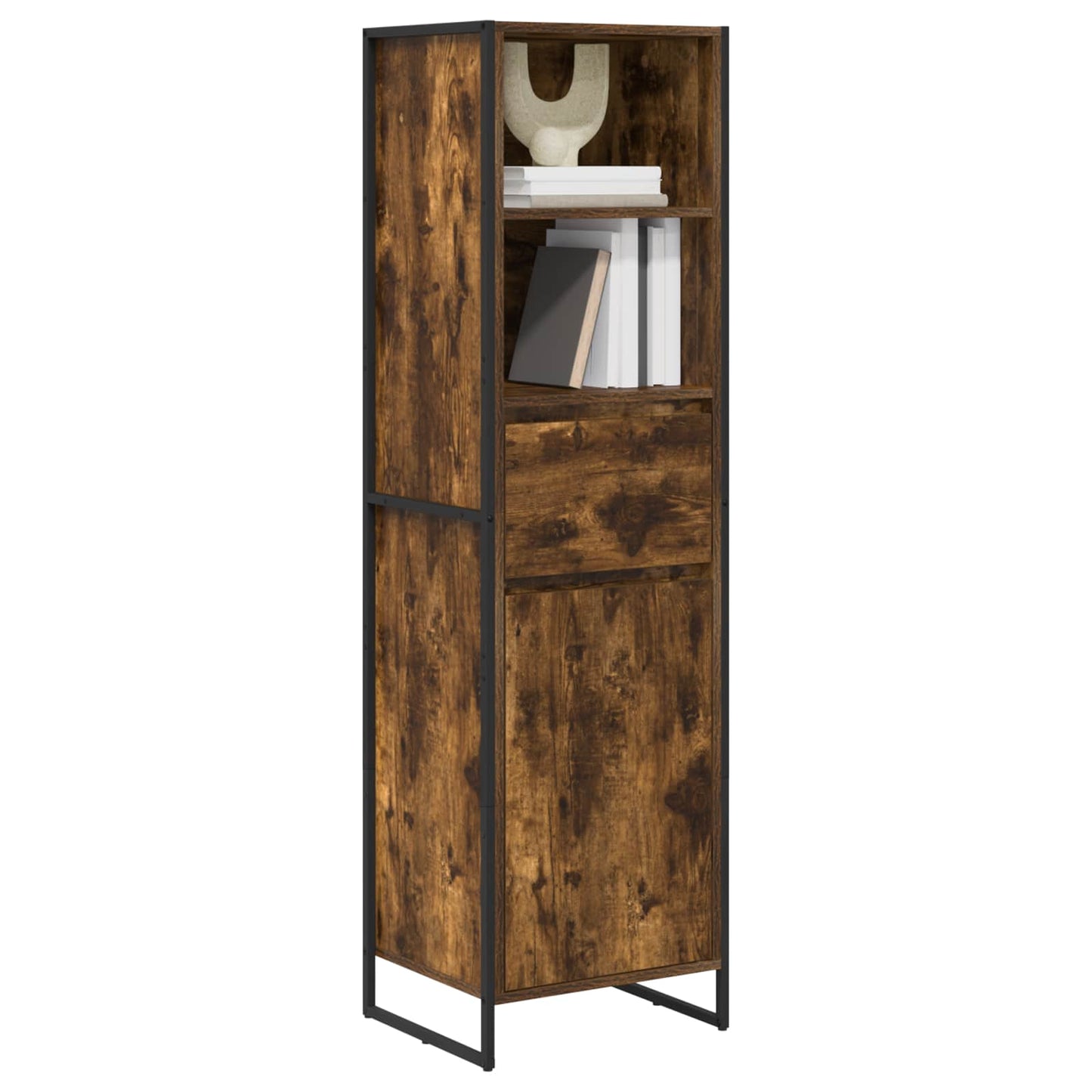 vidaXL Book Cabinet Smoke Oak 43 x 36 x 150.5 cm Engineered Wood