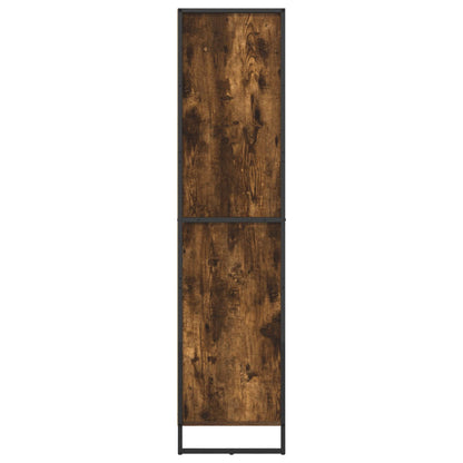 vidaXL Book Cabinet Smoke Oak 43 x 36 x 150.5 cm Engineered Wood