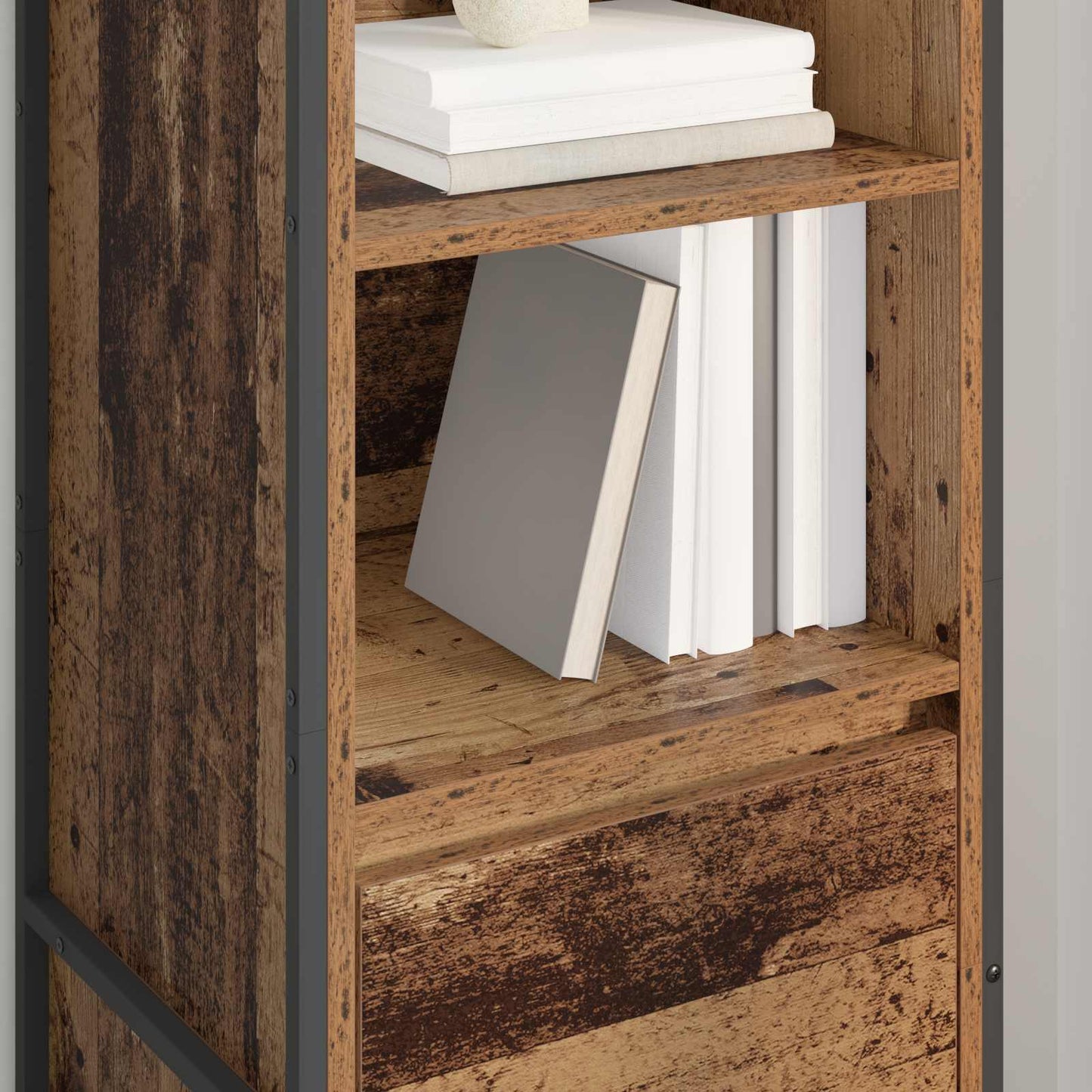 vidaXL Book Cabinet Old Wood 43 x 36 x 150.5 cm Engineered Wood