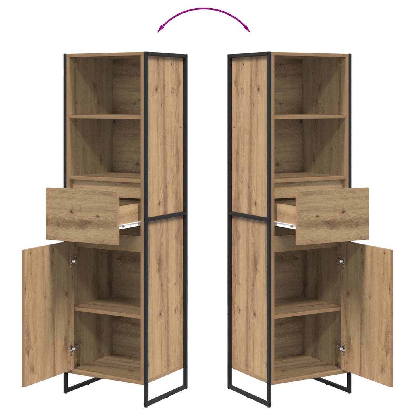 vidaXL Book Cabinet Artisian Oak 43 x 36 x 150.5 cm Engineered Wood
