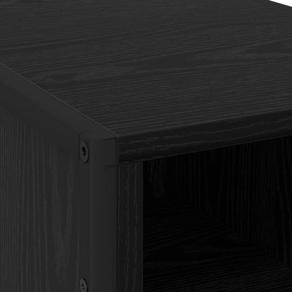 vidaXL Bedside Table Black Oak 39.5 x 30 x 50 cm Engineered Wood