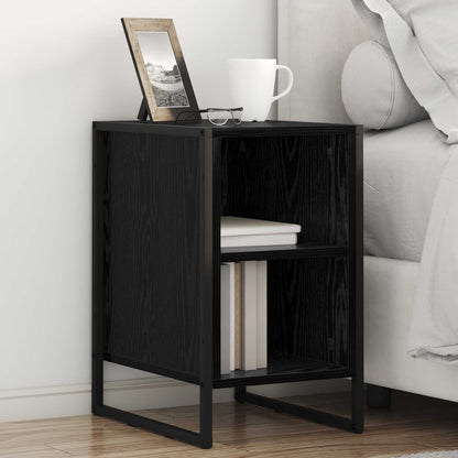 vidaXL Bedside Table 2 pcs Black Oak 39.5 x 30 x 50 cm Engineered Wood