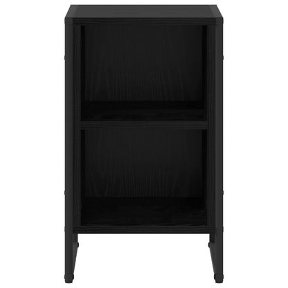 vidaXL Bedside Table 2 pcs Black Oak 39.5 x 30 x 50 cm Engineered Wood