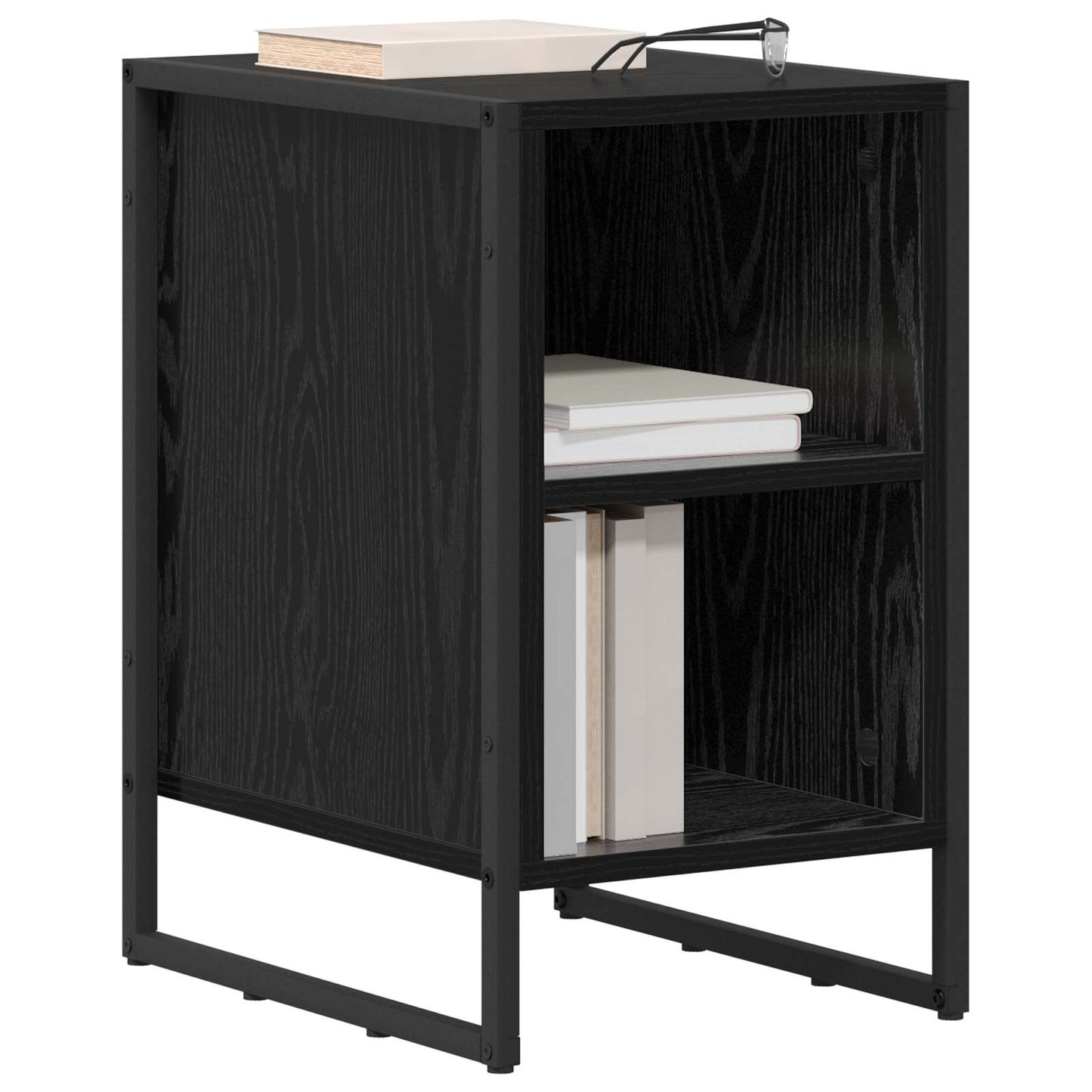 vidaXL Bedside Table 2 pcs Black Oak 39.5 x 30 x 50 cm Engineered Wood