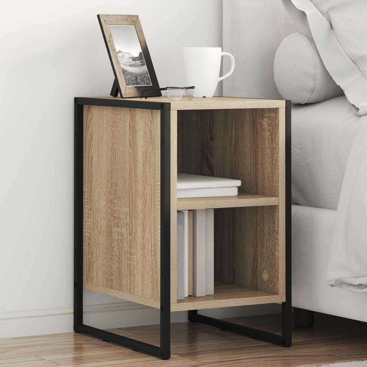 vidaXL Bedside Table Sonoma Oak 39.5 x 30 x 50 cm Engineered Wood