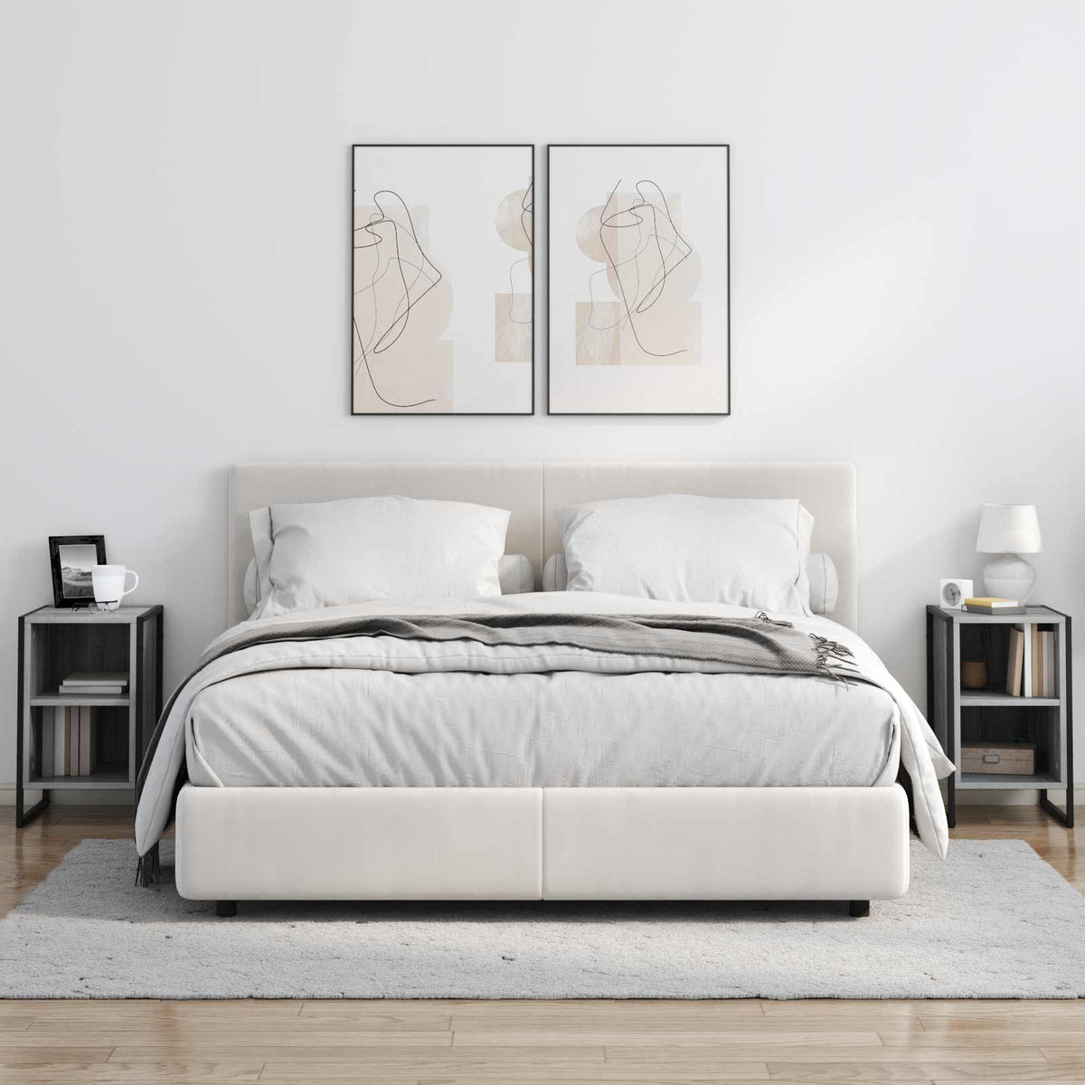 vidaXL Bedside Table 2 pcs Grey Sonoma 39.5 x 30 x 50 cm