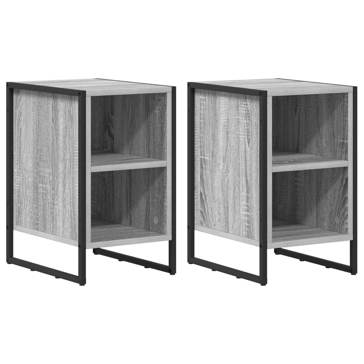 vidaXL Bedside Table 2 pcs Grey Sonoma 39.5 x 30 x 50 cm