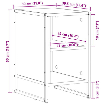 vidaXL Bedside Table Old Wood 39.5 x 30 x 50 cm Engineered Wood