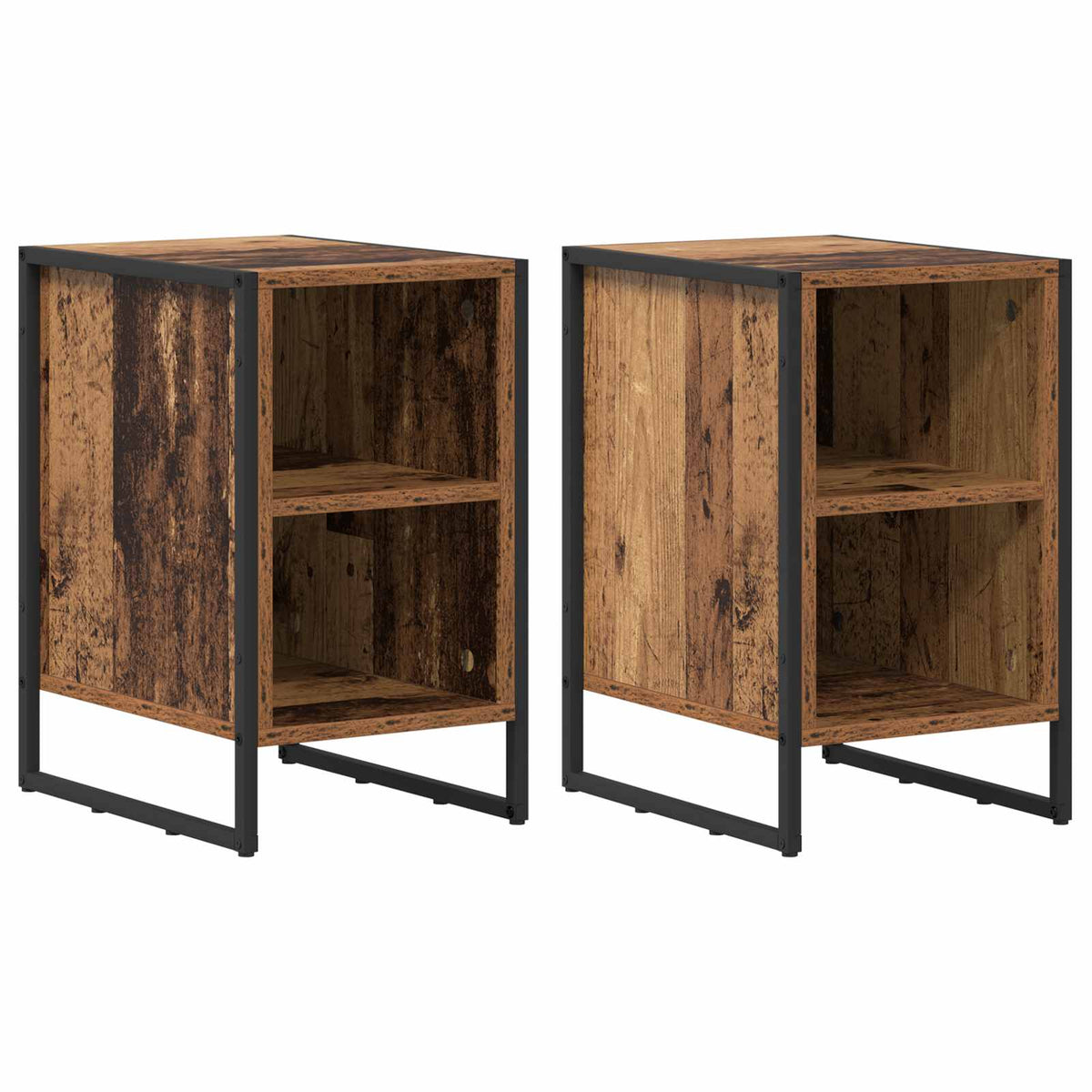 vidaXL Bedside Table 2 pcs Old Wood 39.5 x 30 x 50 cm Engineered Wood