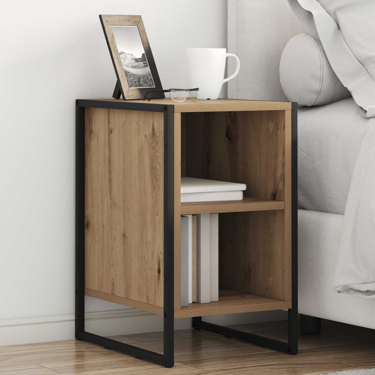 vidaXL Bedside Table Artisan Oak 39.5 x 30 x 50 cm Engineered Wood