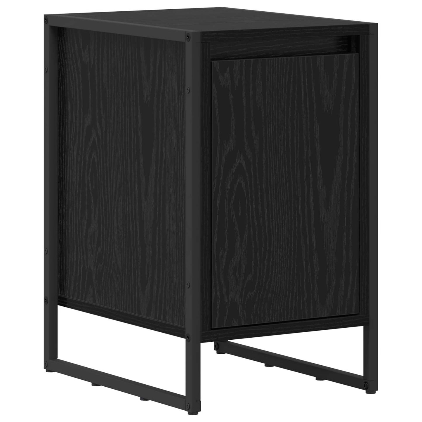 vidaXL Bedside Table Black Oak 39.5 x 30 x 50 cm Engineered Wood