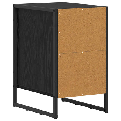 vidaXL Bedside Table Black Oak 39.5 x 30 x 50 cm Engineered Wood