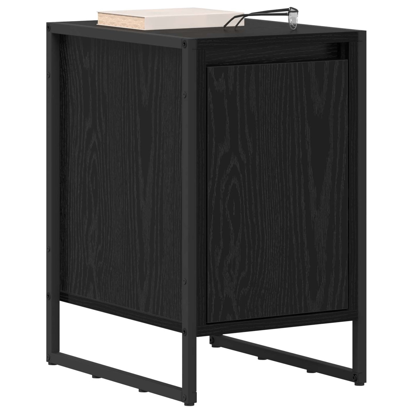 vidaXL Bedside Table Black Oak 39.5 x 30 x 50 cm Engineered Wood